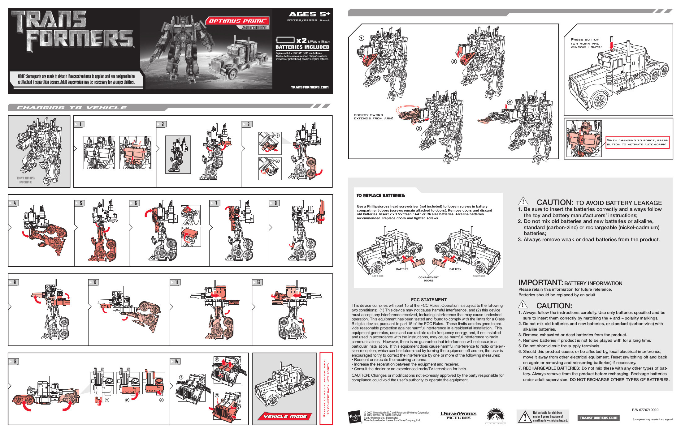 optimus prime hasbro toy instructions